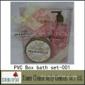 Lovely Pink Pvc Box Bath Set For Rose Fragrance